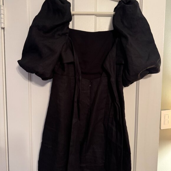 Sezane Armida Dress size 4 black linen - Picture 6 of 7